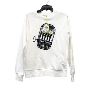 The Cuddle Collab Womens "I Only Travel In Packs" Graphic White Sweatshirt Large